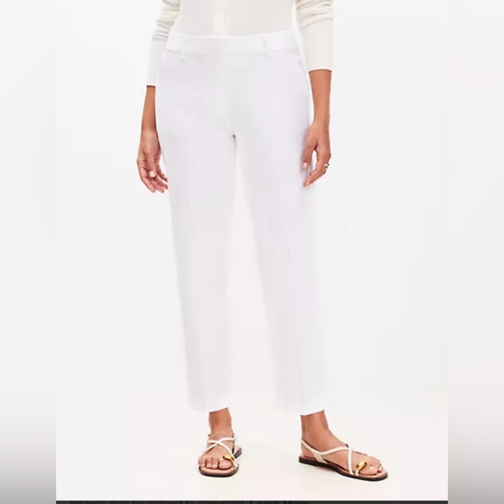 LOFT White Riviera Slim Cropped Ankle Pants NWT